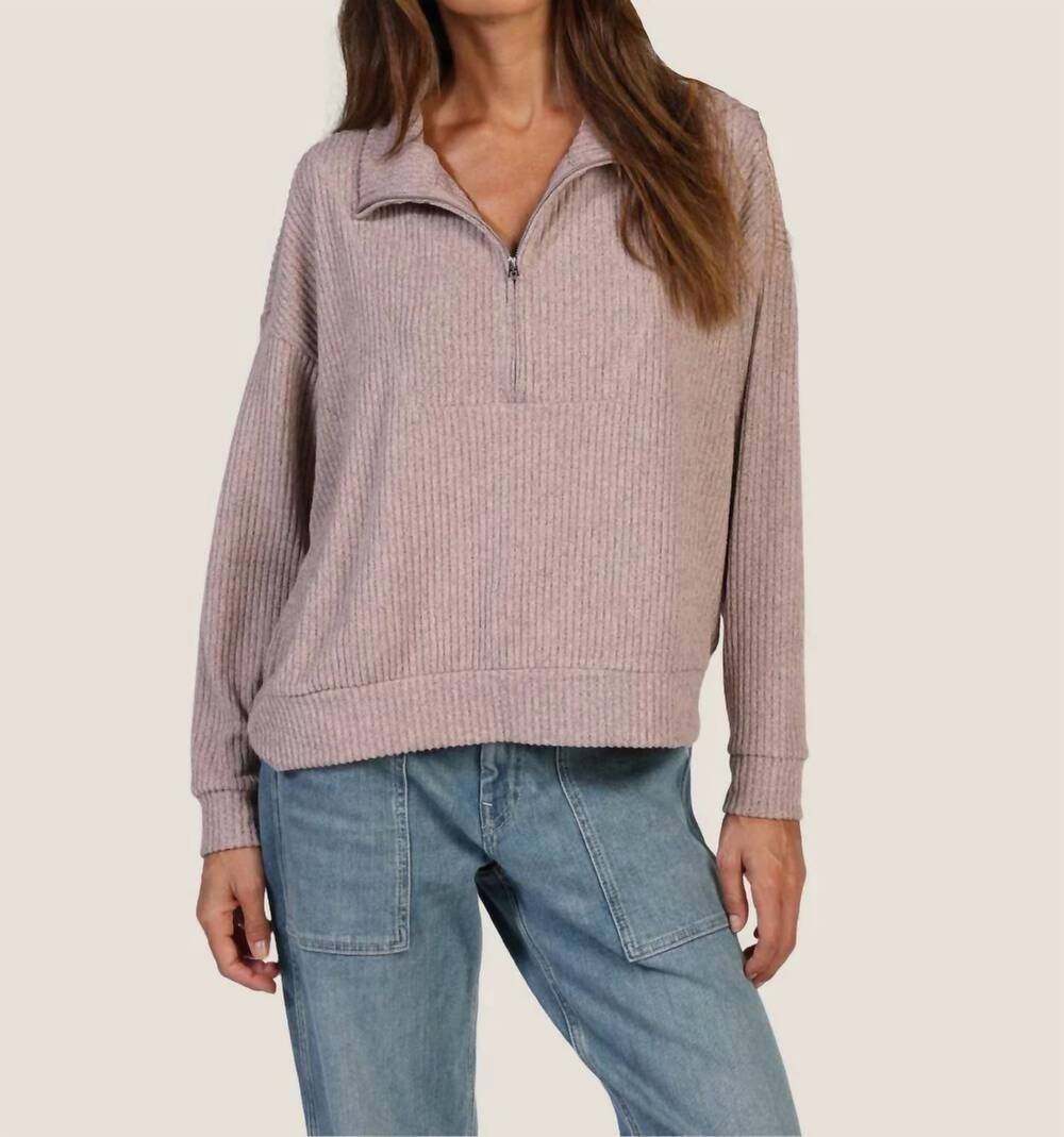 NEW DYLAN hampton zip pullover in heather pink